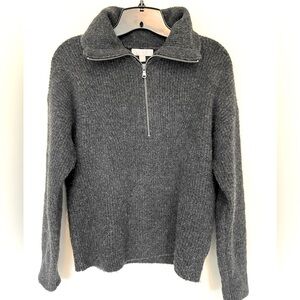 JCrew Half-zip stretch sweater, grey, size XS